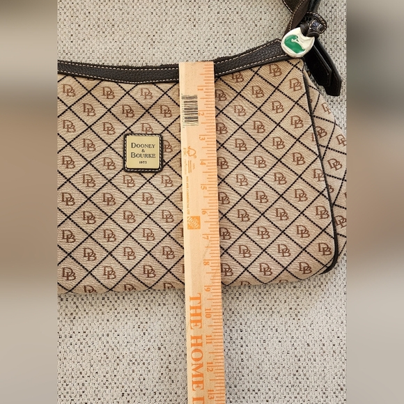 Dooney & Bourke Brown All Over Logo Shoulder Bag - Picture 9 of 12